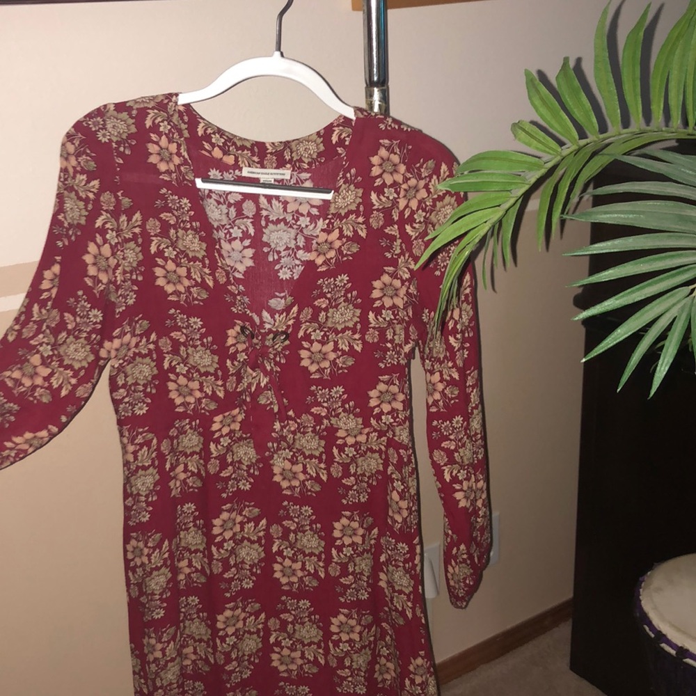 American Eagle long sleeve floral flowy dress